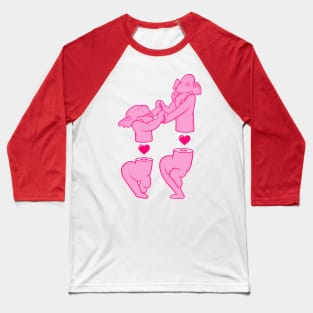 Pink Elephants Dancing Baseball T-Shirt